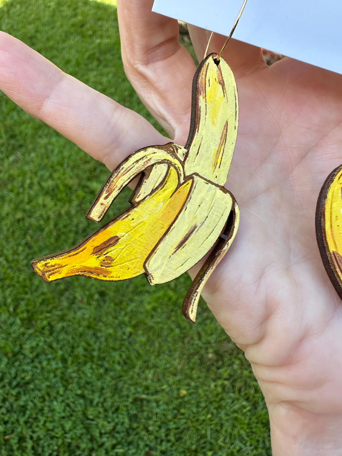 Hand-Painted Banana Statement Earrings