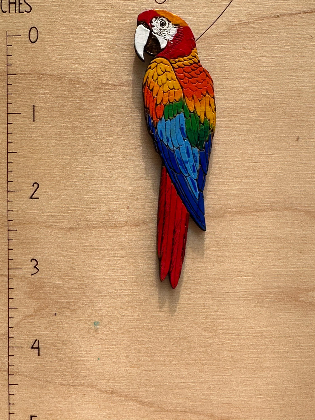 Hand-Painted Wood Parrot Earrings: Tropical Macaw Statement Jewelry