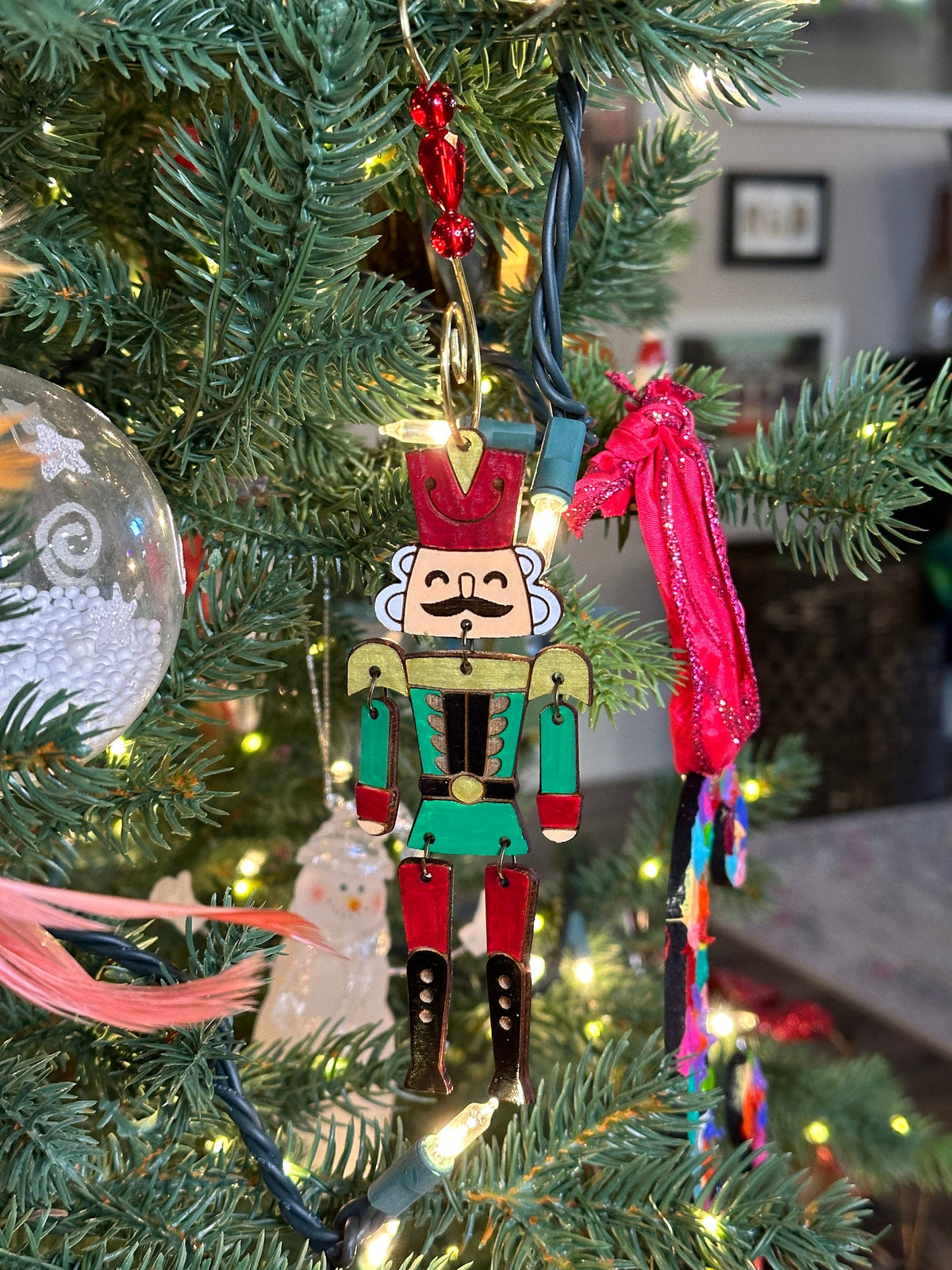 Wood Nutcracker Christmas Ornament