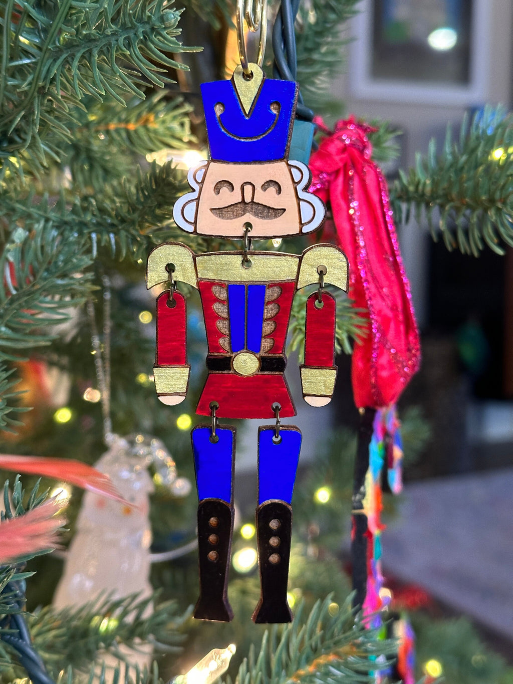 Wood Nutcracker Christmas Ornament