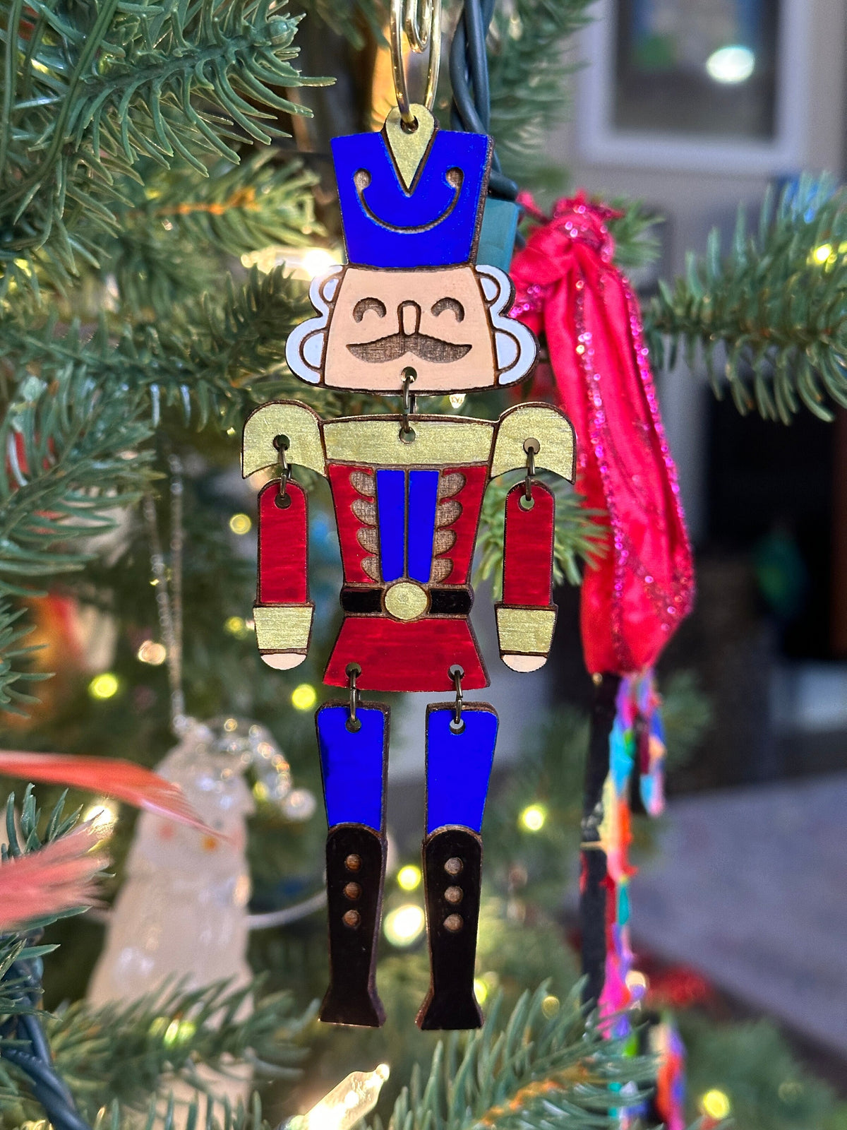 Wood Nutcracker Christmas Ornament