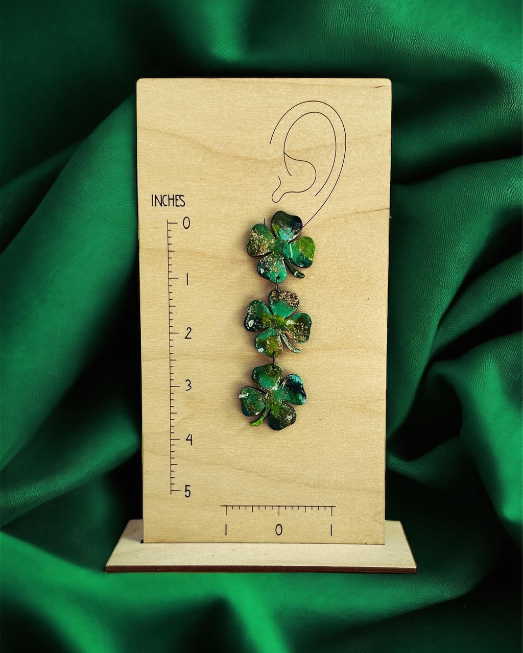 Hand Painted Shamrock Earrings