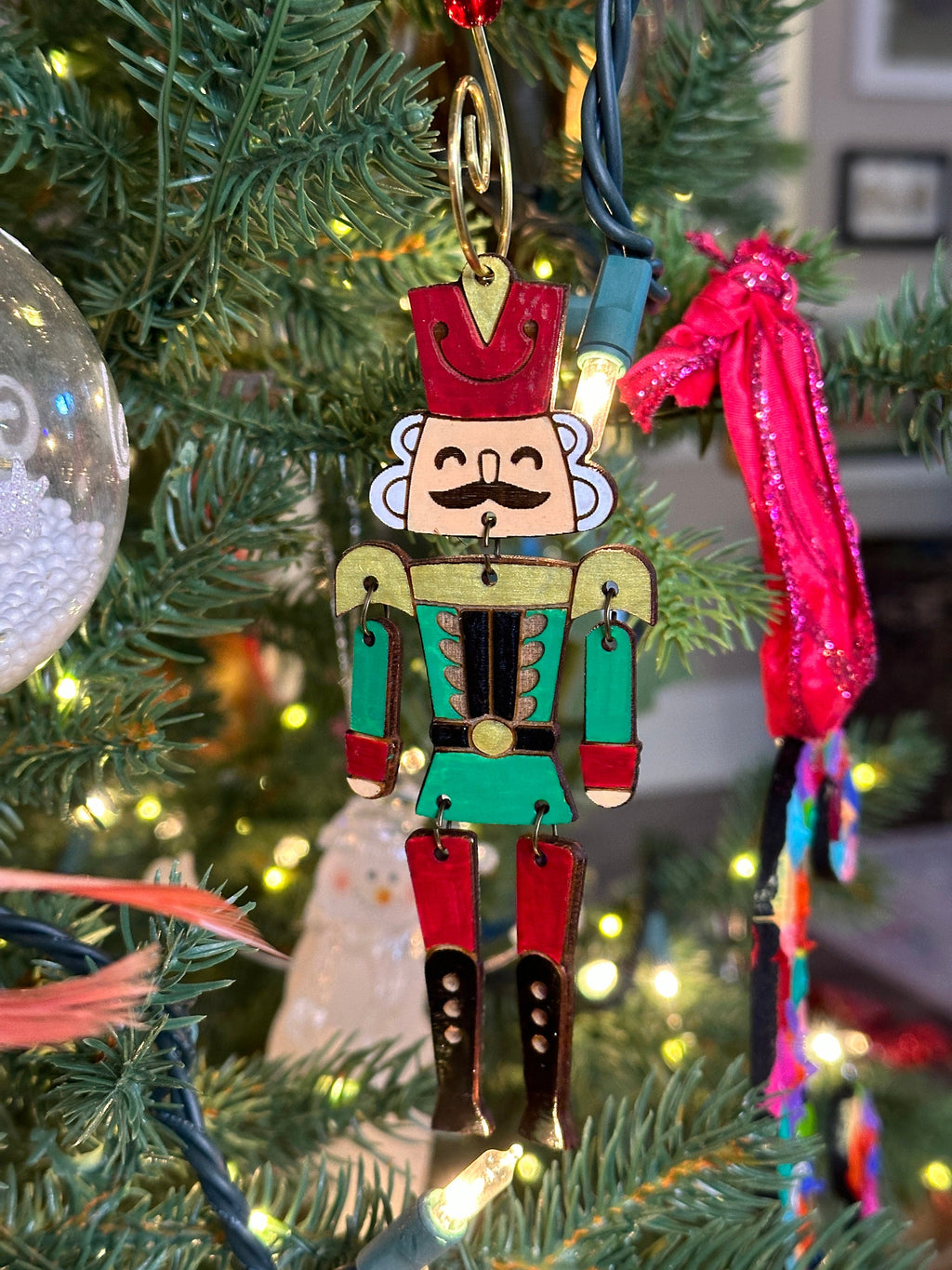 Wood Nutcracker Christmas Ornament