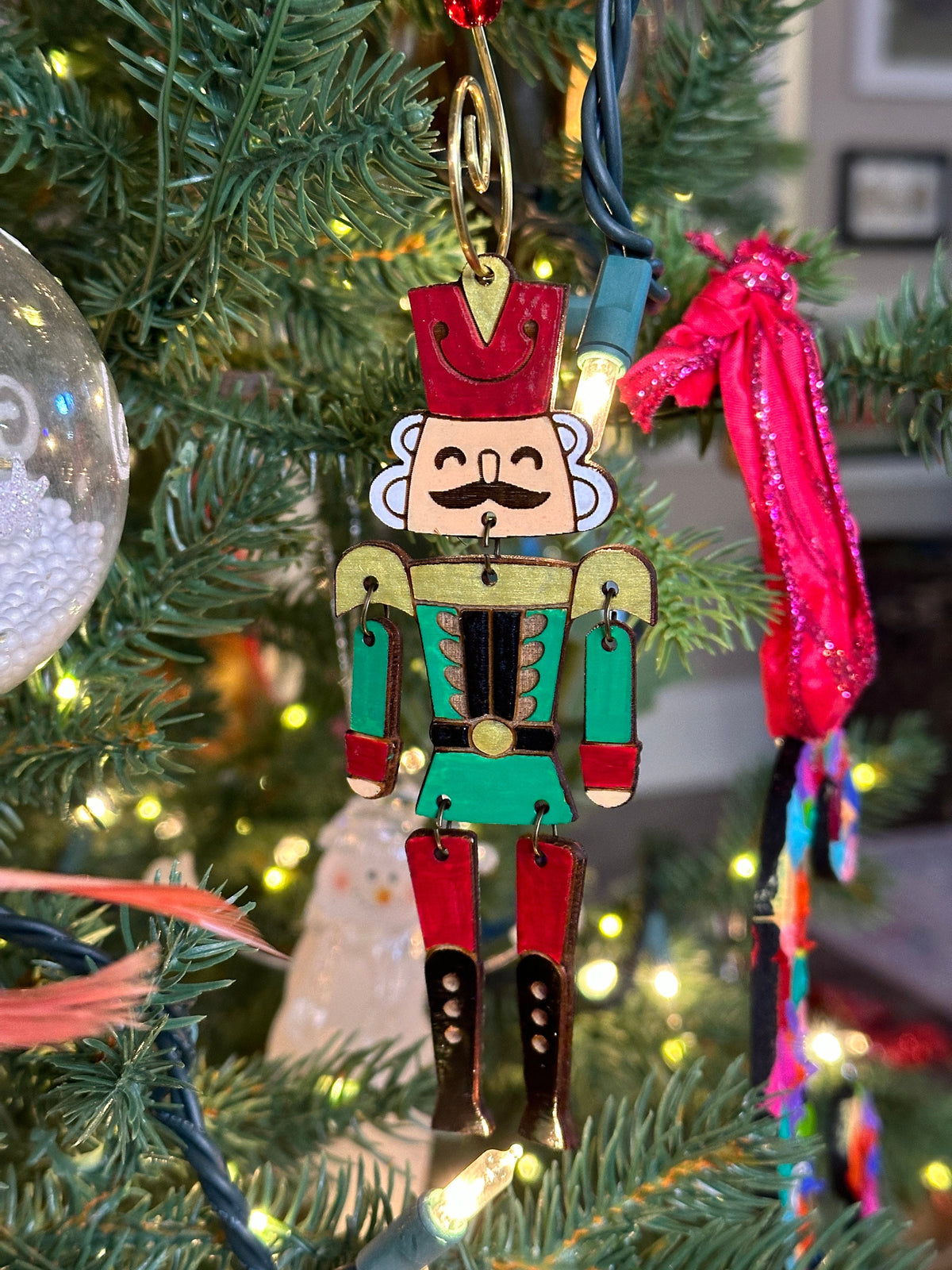 Wood Nutcracker Christmas Ornament