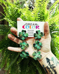 Hand Painted Shamrock Earrings