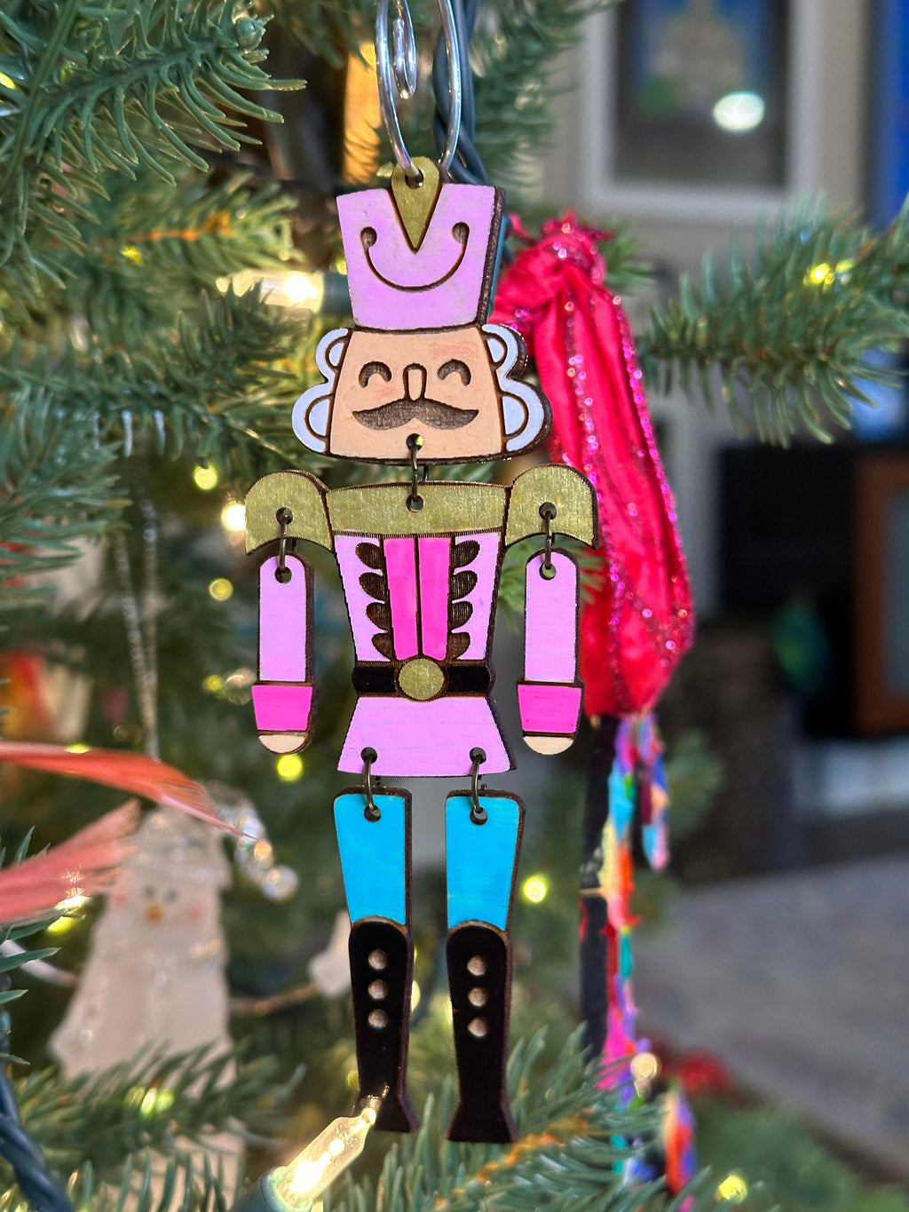 Wood Nutcracker Christmas Ornament
