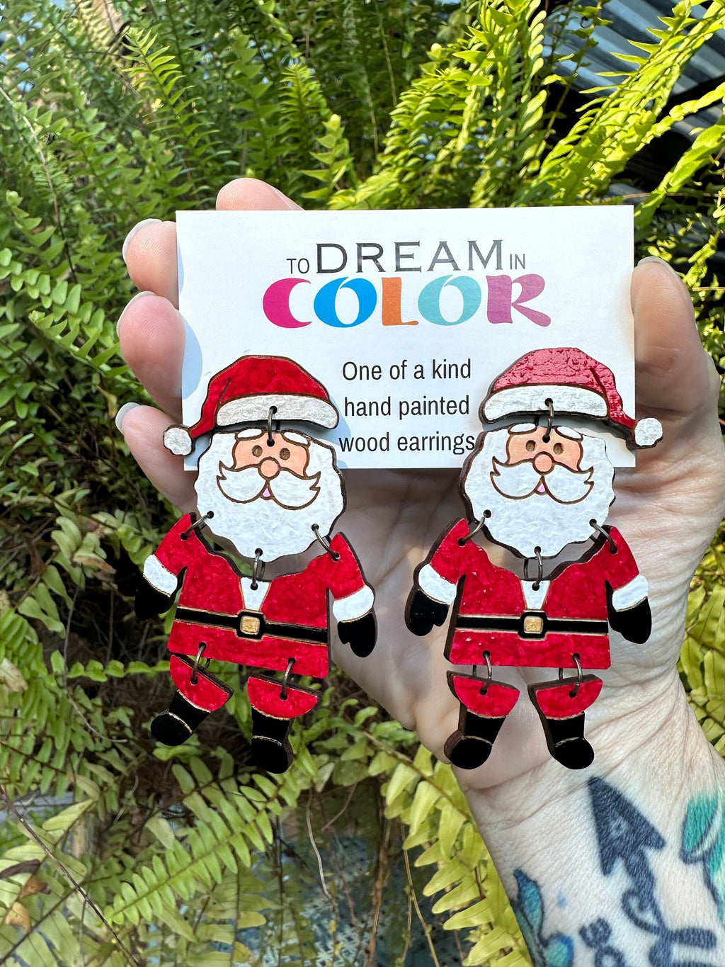 Hand Painted Santa Earrings