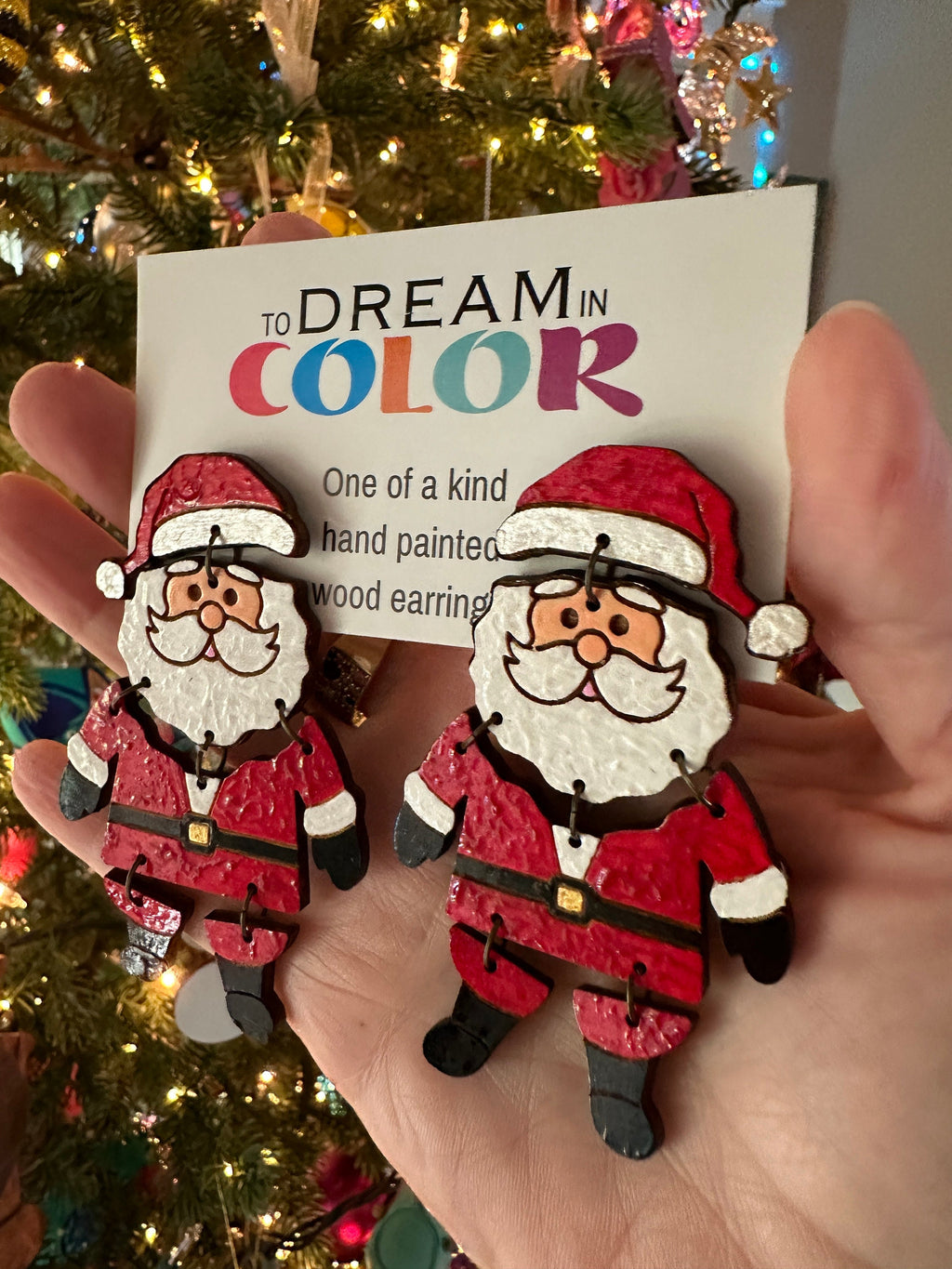 Hand Painted Santa Earrings