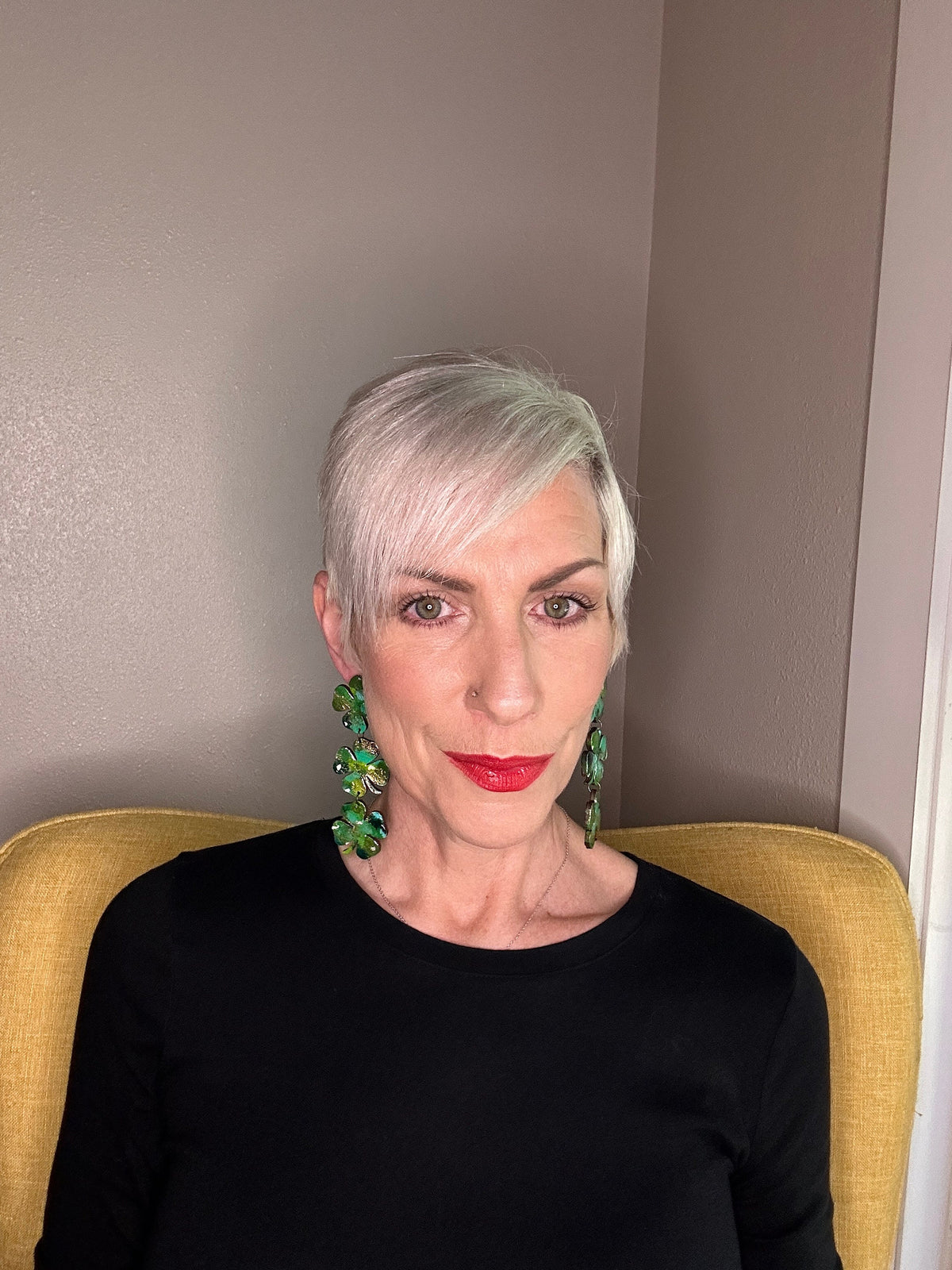 Hand Painted Shamrock Earrings