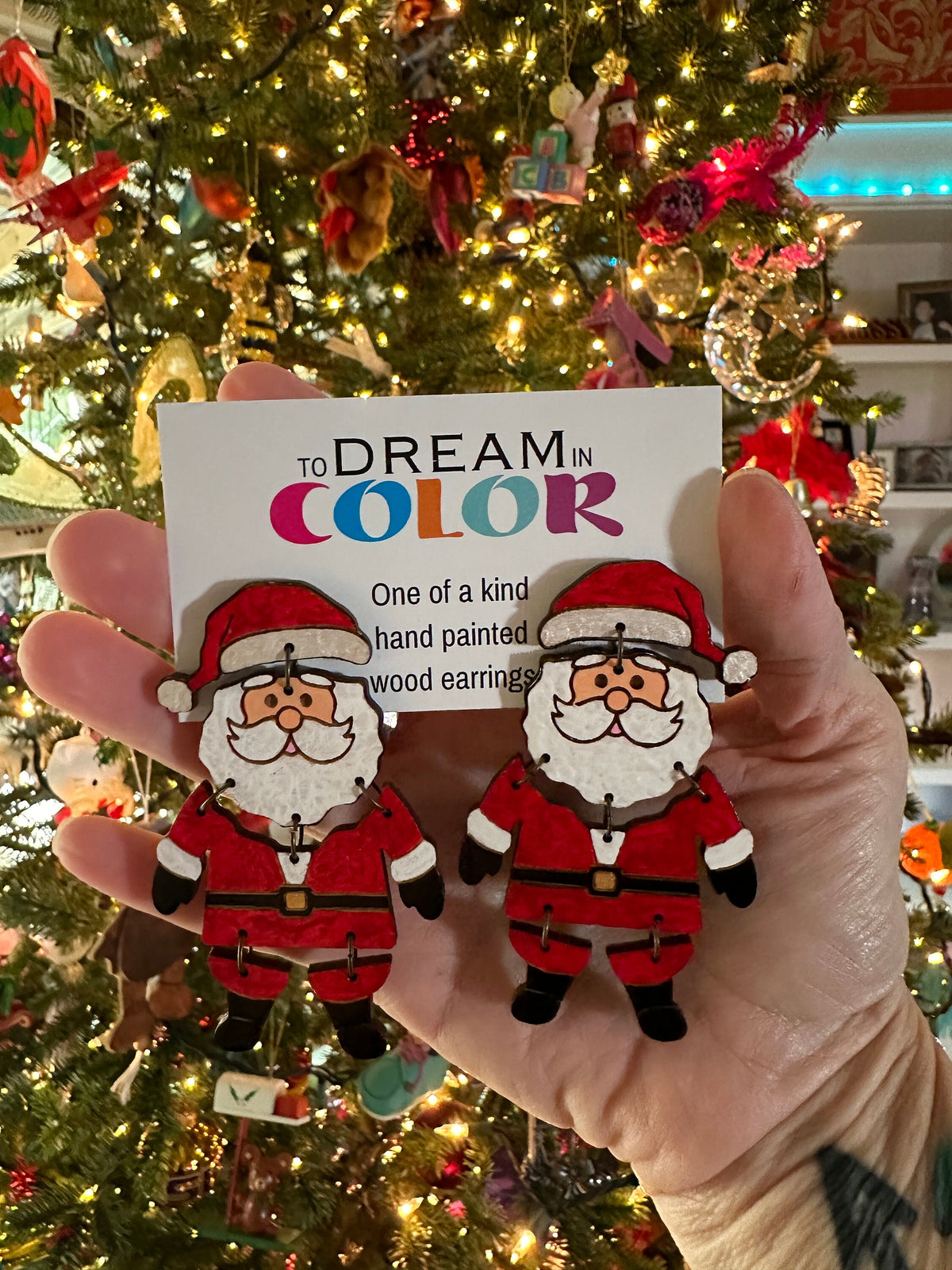 Hand Painted Santa Earrings