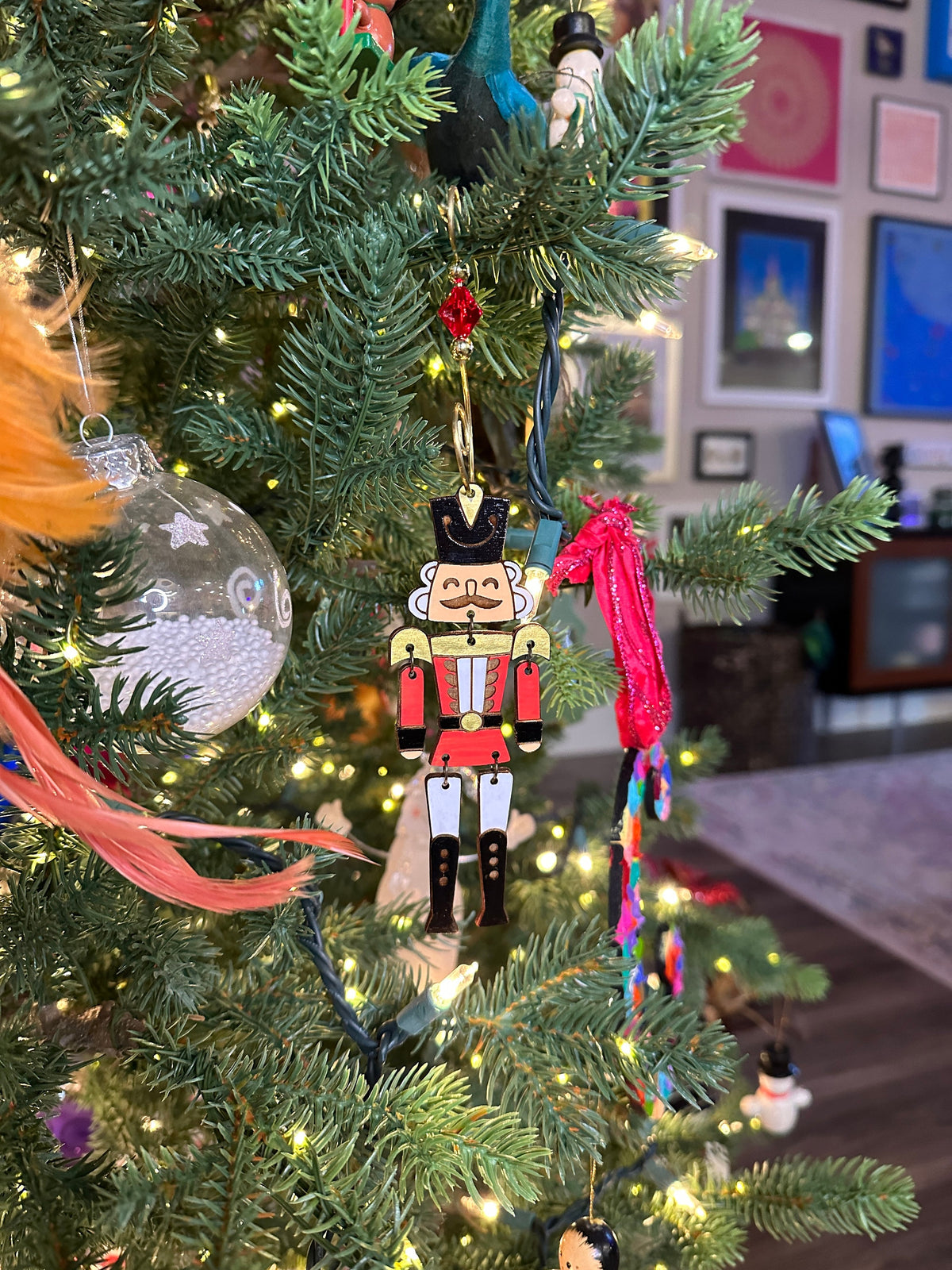 Wood Nutcracker Christmas Ornament