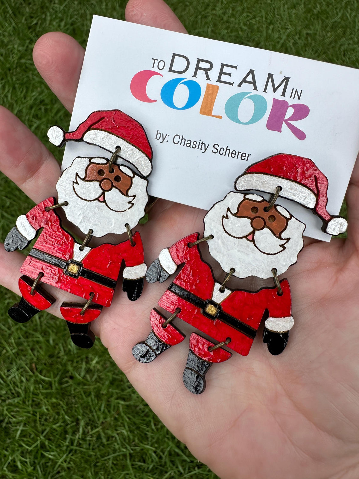 Hand Painted Santa Earrings