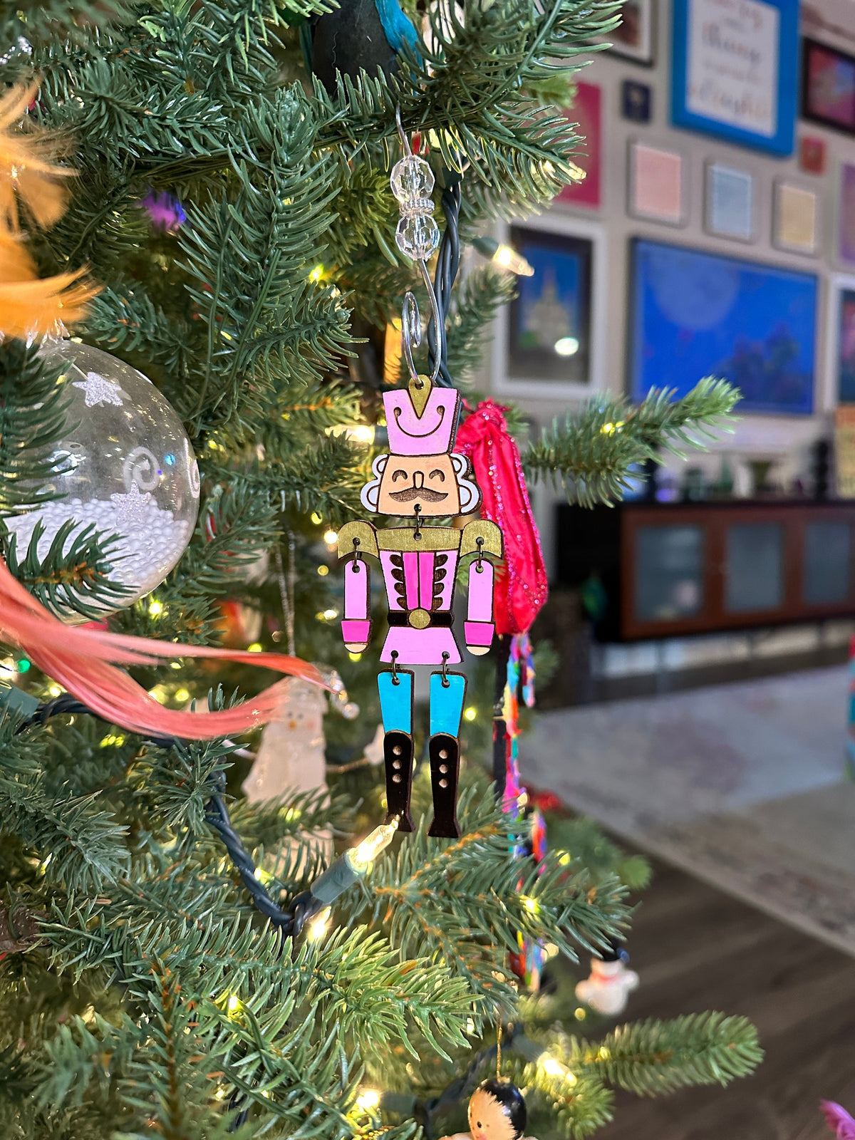 Wood Nutcracker Christmas Ornament