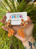 Hand-Painted Koi Fish Statement Earrings