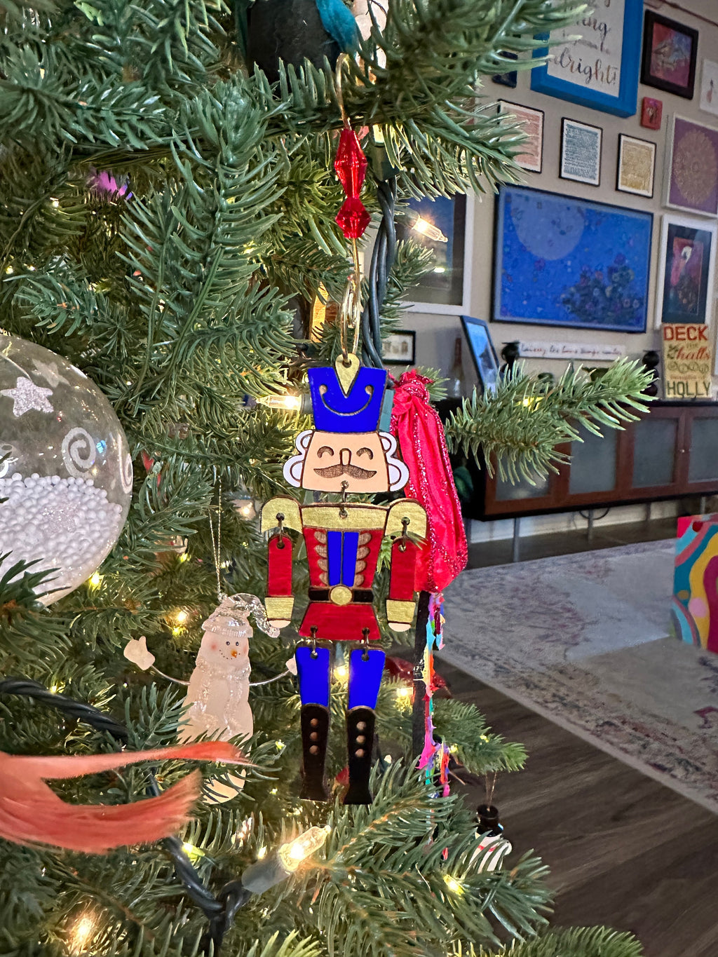Wood Nutcracker Christmas Ornament