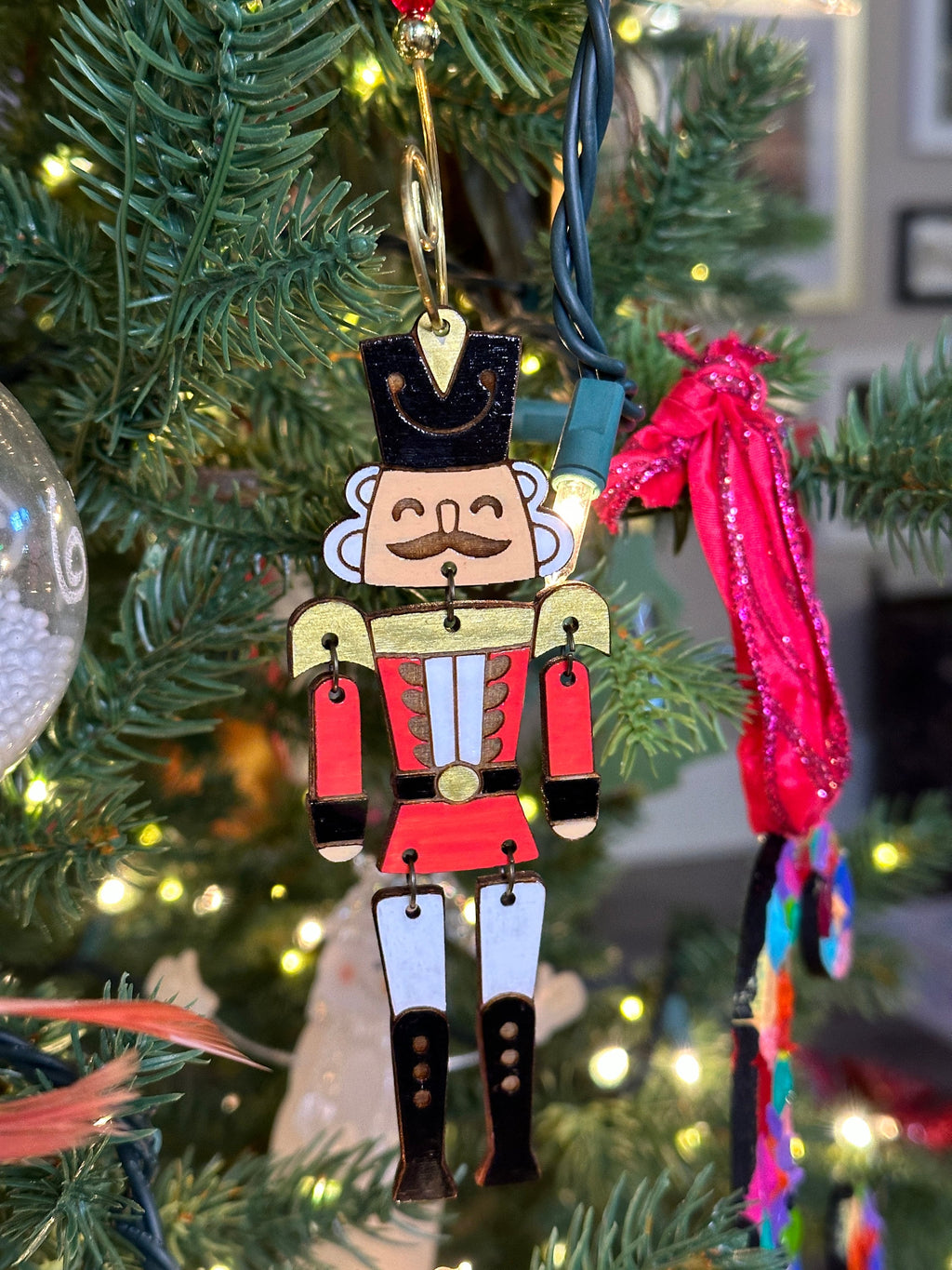 Wood Nutcracker Christmas Ornament