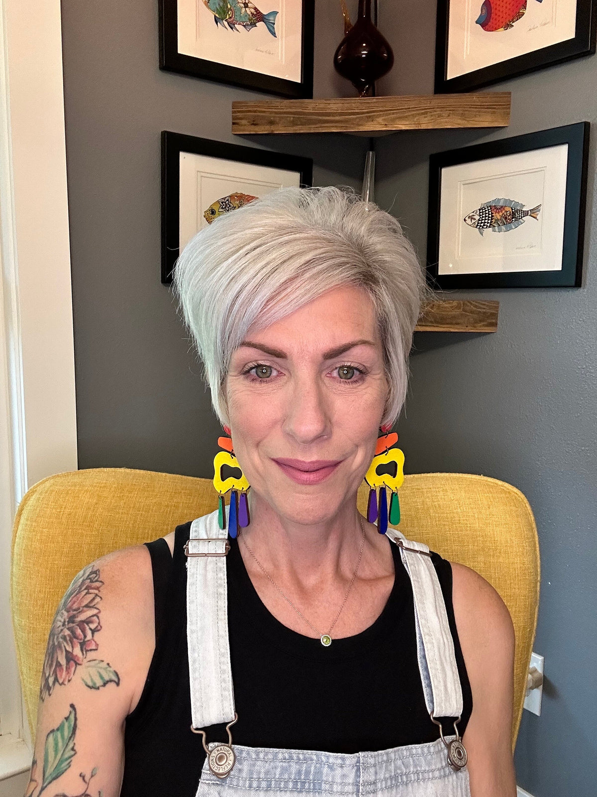 Handmade Pride Dangle Earrings: Colorful Wood Statement Jewelry