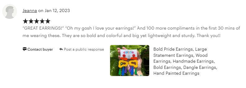Handmade Pride Dangle Earrings: Colorful Wood Statement Jewelry