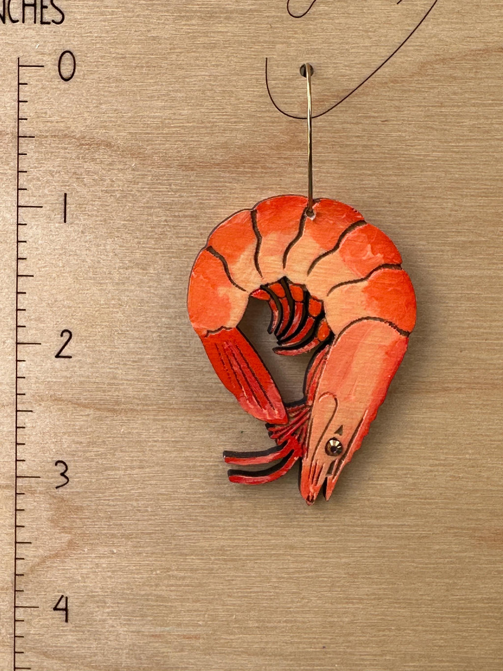 Hand-Painted Shrimp Statement Earrings