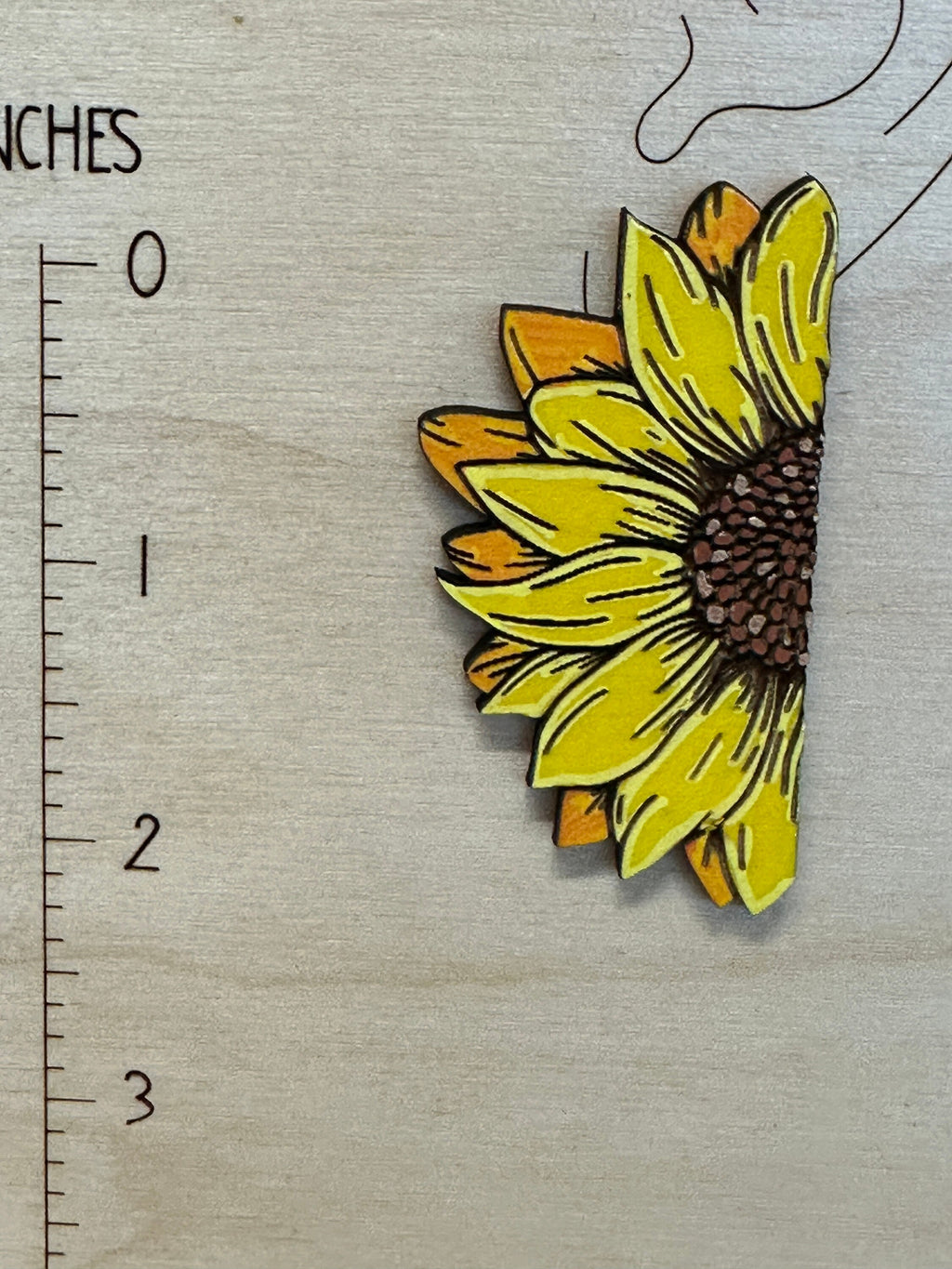Sunflower Earrings – Hand Painted Lightweight Wood Statement Jewelry – Bright Bold