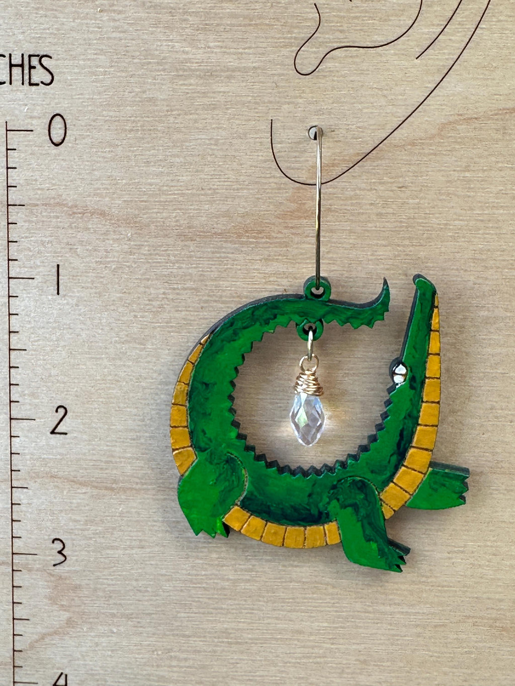 Hand Painted Alligator Earrings
