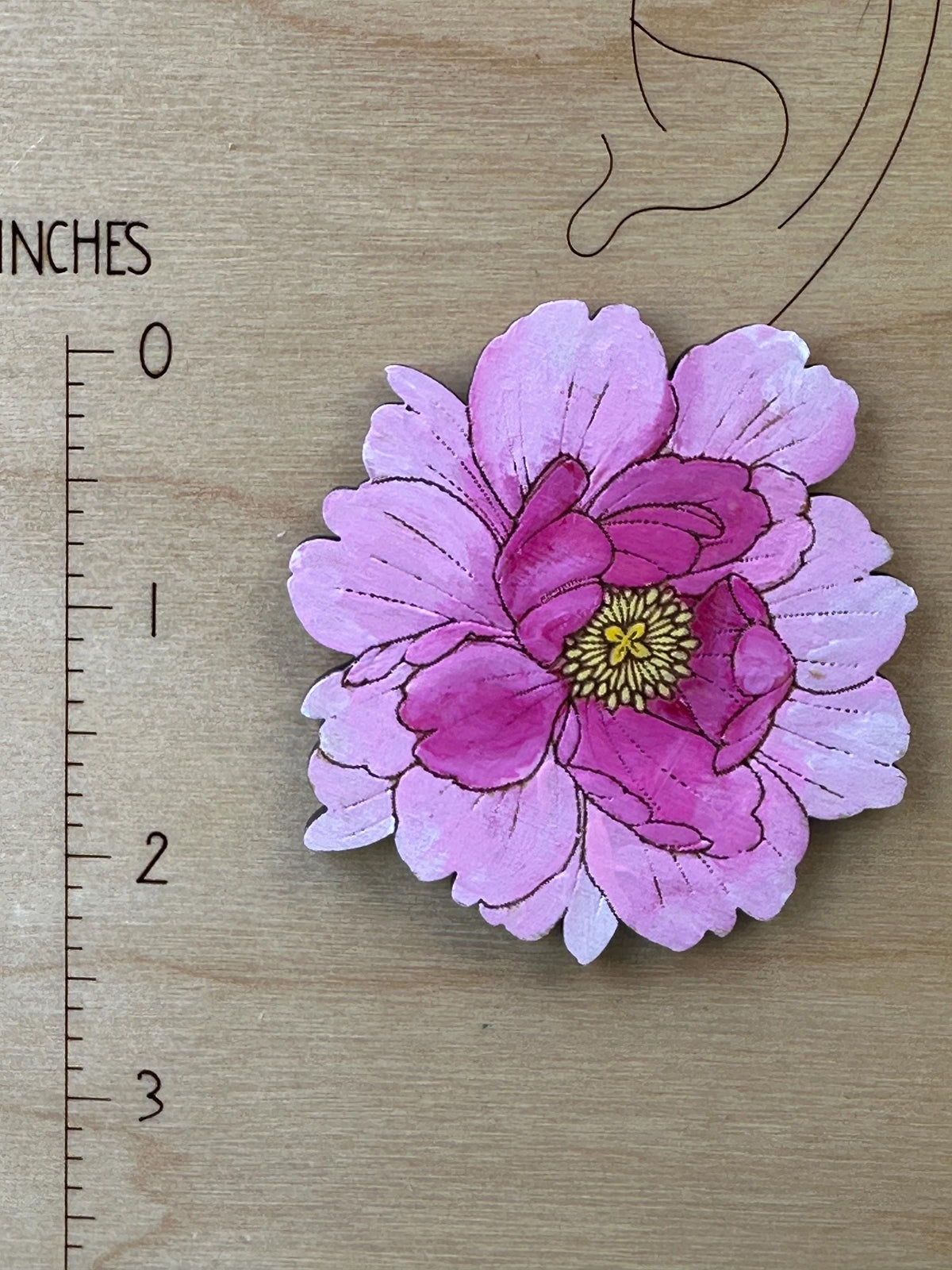 Hand-Painted Peony Statement Earrings